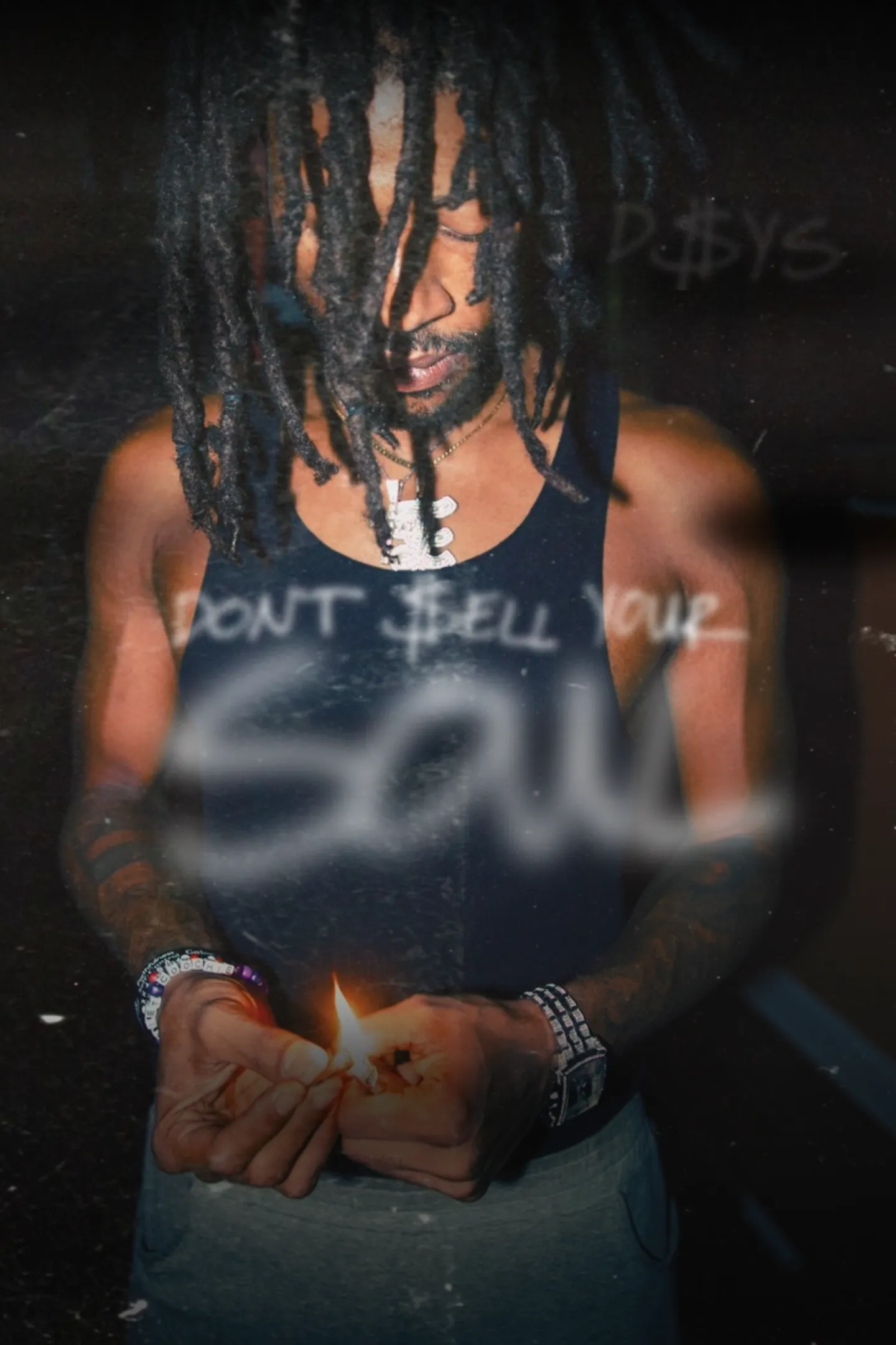 Don't $ell Your Soul™ (D$YS) promo flyer, character still, cinematic thriller