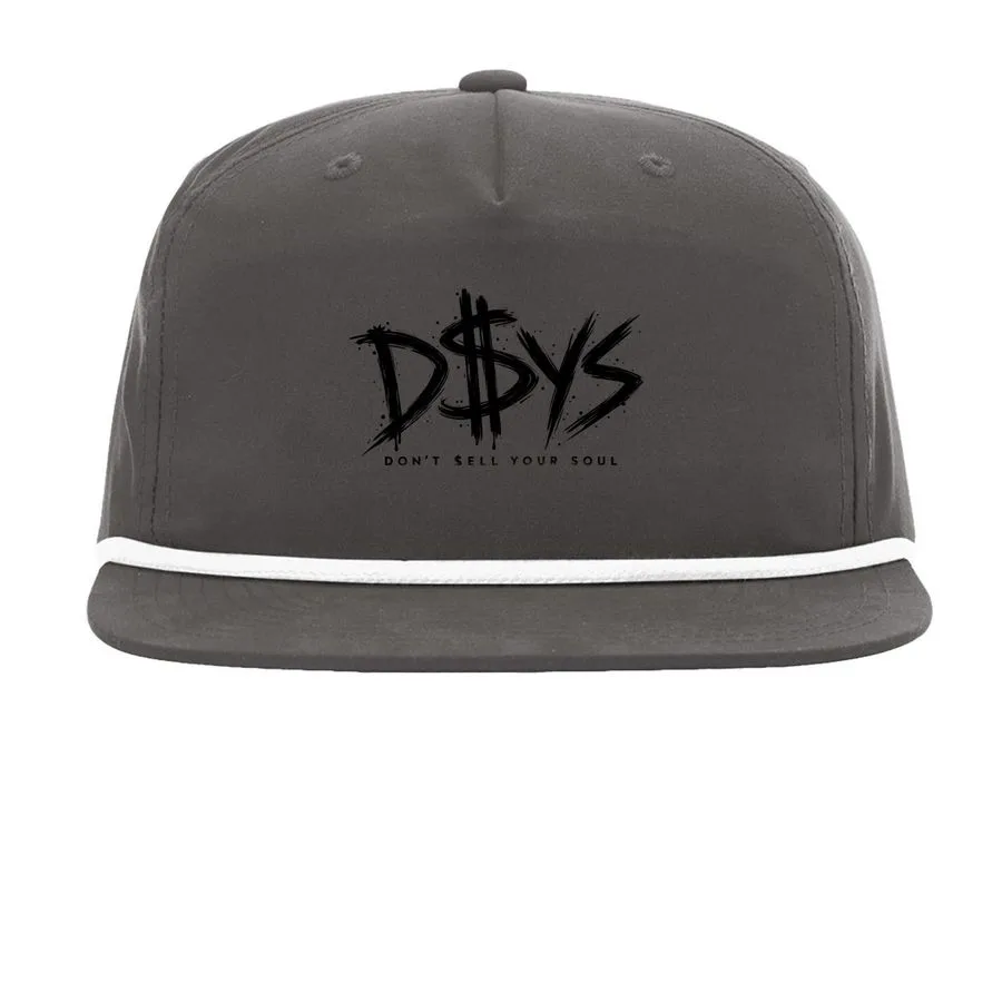 D$YS Signature Hats, a charcoal and white printed snapback cap