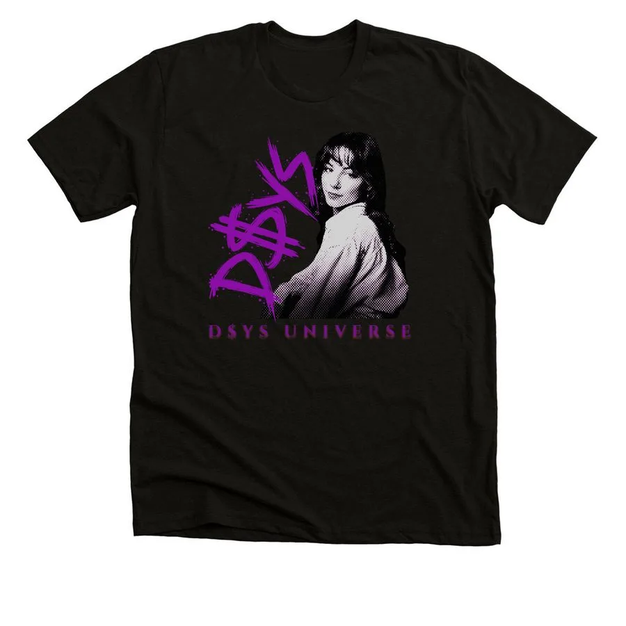 Lucille x D$YS Universe Collection, a black heather premium unisex tee