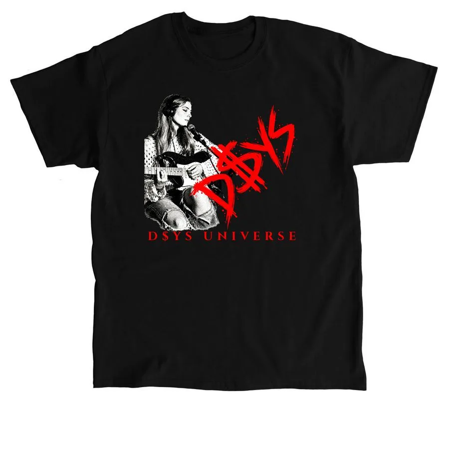 Red x D$YS Universe Collection, a black unisex tee with a red D$YS Universe graphic